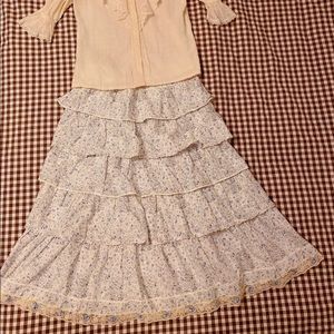 PinkHouse Long 5 Tier Frills Skirt Gunne Sax style